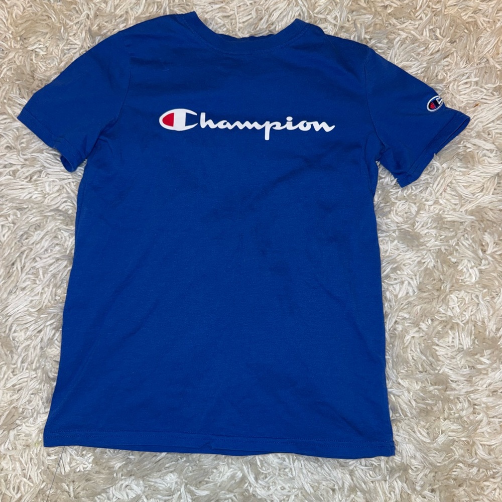 Youth XL Champion Athletic Short Sleeve Blue T-Shirt
